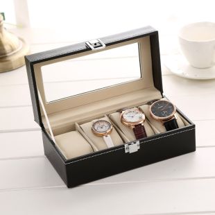 4-Slot Transparent Watch Box