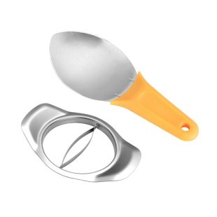2Pcs Stainless Steel Mango Scoop with Cutting Tool Set