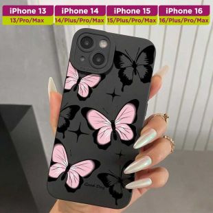 غطاء حماية مزخرف بفراشة لمظهر أنيق لأجهزة آيفون