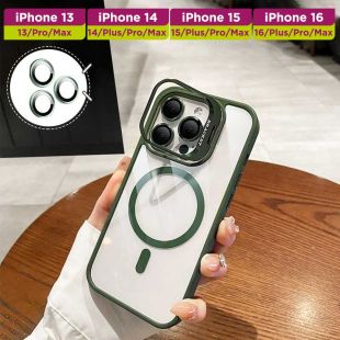 غطاء حماية بعدسة مغناطيسية مدمجة لأجهزة آيفون