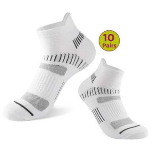 10 Pairs Short Anti-Odor Cotton Socks For Men - White