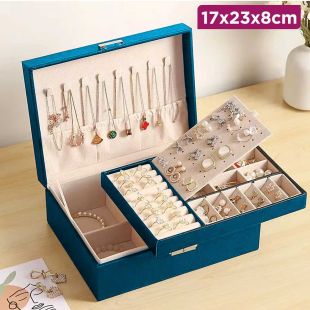 Zippered Jewelry Organizer Box 17 x 23 x 8cm