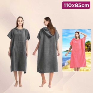 Quick Drying Microfiber Bathrobe With Hood For Unisex 110 x 85cm