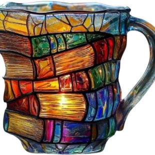 كوب بتصميم كتب متراكمة أنيق- 250 مل