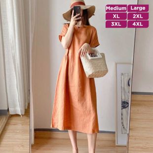 Simple Design Loose Midi Dress