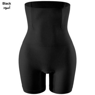 شورت تنحيف لشد البطن والأرداف عالي الخصر للسيدات- أسود - مقاس XL/2XL