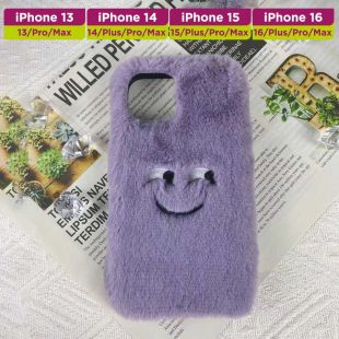 غطاء حماية هاتف بتصميم إيموجي مطرز وفخم لهاتف iPhone