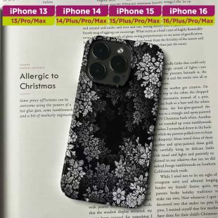 غطاء حماية بتصميم زهور مع فتحة كاميرا كبيرة وسطح أملس لهاتف iPhone