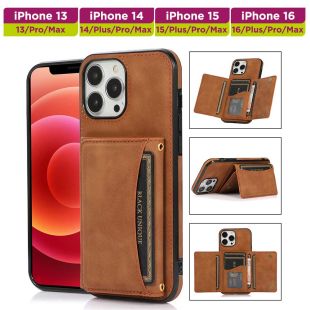 غطاء حماية متعدد الوظائف بتصميم محفظة لهاتف iPhone