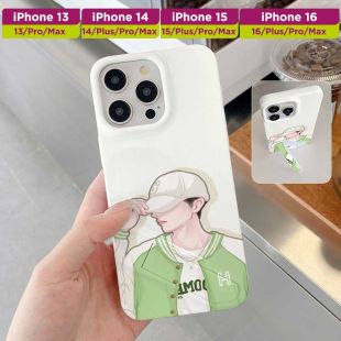 Cartoon Two-Tone Protective Cover Boy Pattern with Stand for iPhone