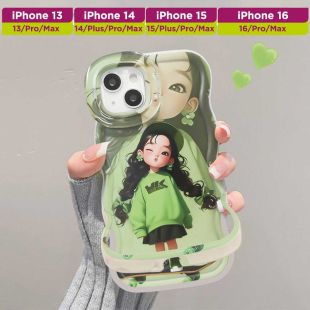 Colorful Protective Cover with Girl Print for iPhone