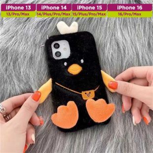 غطاء حماية فرو بتصميم بطريق لطيف لأجهزة آيفون