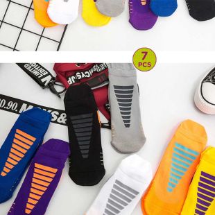 7 Pcs Sports Socks Assorted Colors for Men and Women