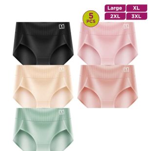 High-Waist Cotton Underwear Assorted Colors for Women - 5Pcs