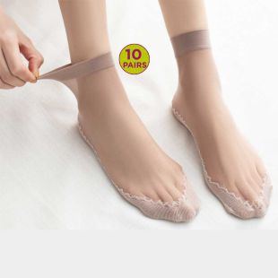 Women's Crystal Sole Socks  - 10 Pairs