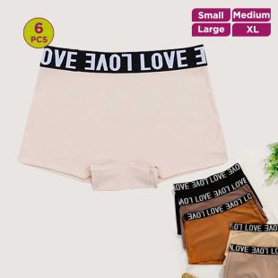 Stylish Color Cotton Shaping Underwear for Women - 6Pcs