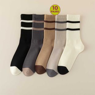 Long Casual Socks for Men - 10 Pairs