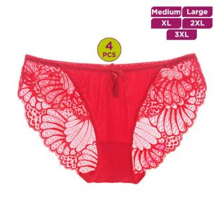 Lace Underwear Attractive Colored for Women - 4 Pcs