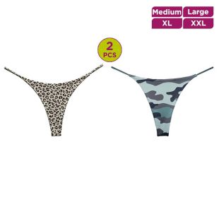 Leopard Thin Lace Panties for Women - 2Pcs