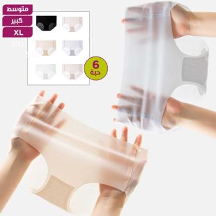 شورت داخلي قطن مريح بألوان متنوعة للسيدات - 6 حبة