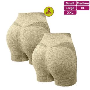 2Pcs High-Waist Sports Yoga Shorts for Women