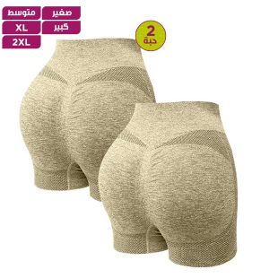 شورت Yoga رياضي عالي الخصر للسيدات - 2 حبة