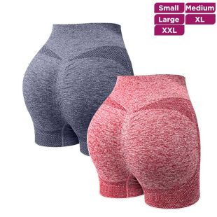 High-Waist Sports Shorts Assorted Colors for Women - 2Pcs