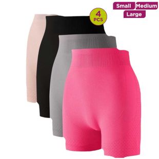 High-Waist Shaping Shorts Assorted Colors for Women -  4Pcs