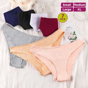 Low-Waist Cotton Underwear Assorted Colors for Women - 7Pcs