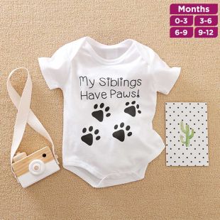 Ultra Soft Cotton Baby Animal Footprint Suit