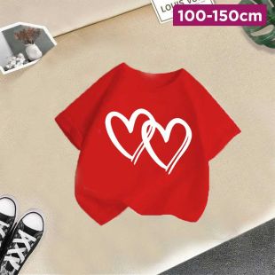 Girls Two Hearts Short Sleeve T-Shirt