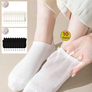 Summer Ankle Boat Socks for Women - 10 Pairs