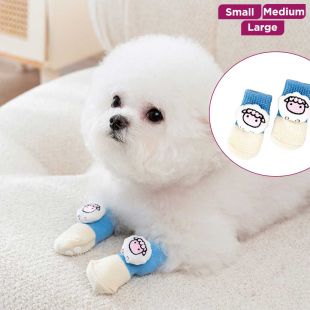 Anti-Slip Cotton Socks for Dogs Assorted Print - 3 Pairs