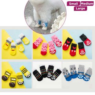 Anti-Slip Cotton Socks for Dogs Assorted Print - 6 Pairs