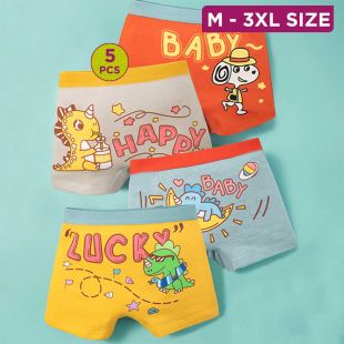 Opulent Cotton Underwear with Assorted Designs for Boys - 5Pcs