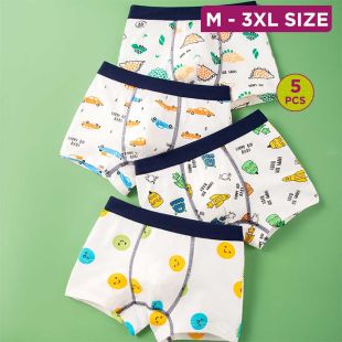 Lavish Cotton Underwear with Assorted Designs for Boys - 5Pcs