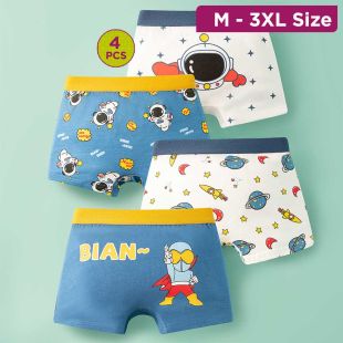 Graceful Cotton Underwear with Assorted Designs for Boys - 5Pcs