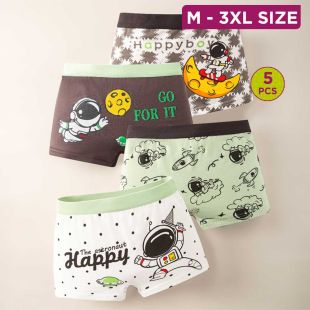 Smart Cotton Underwear with Assorted Designs for Boys - 5Pcs