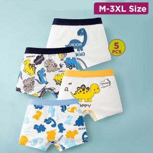 Exquisite Cotton Underwear with Assorted Designs for Boys - 5Pcs