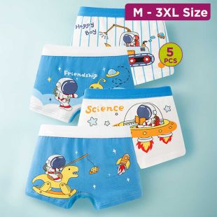 Splendid Cotton Underwear with Assorted Designs for Boys - 5Pcs