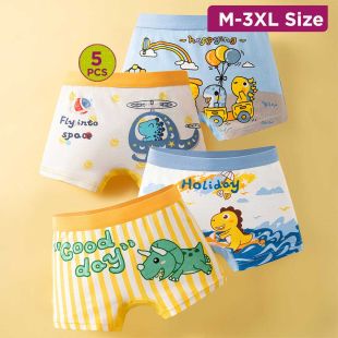 Neat Cotton Underwear with Assorted Designs for Boys - 5Pcs