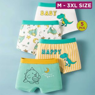 Sumptuous Cotton Underwear with Assorted Designs for Boys - 5Pcs