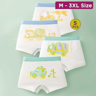 Majestic Cotton Underwear with Assorted Designs for Boys - 5Pcs