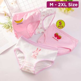 Cotton Briefs for Girl Assorted Cartoon - 5Pcs