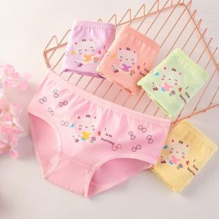 شورت داخلي قطن برسومات كرتونية أنيقة للبنات - 5 حبة