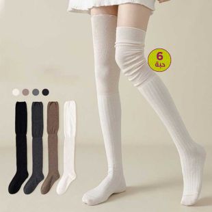 جوارب طويلة بألوان متنوعة للسيدات - 6 قطع