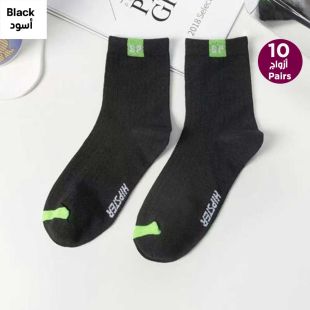 10 Pairs Black Thick Socks for Men