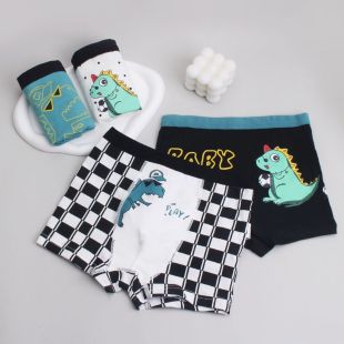 شورت داخلي ولادي قطن بتصميمات مرحة - 4 قطع