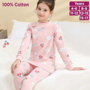 Soft Cotton Autumn Pajama with Long Sleeves for Girls