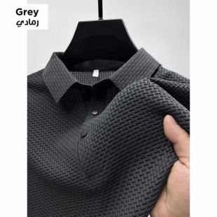 تيشرت بولو صيفي كاجوال للرجال- رمادي - مقاس XXXXL